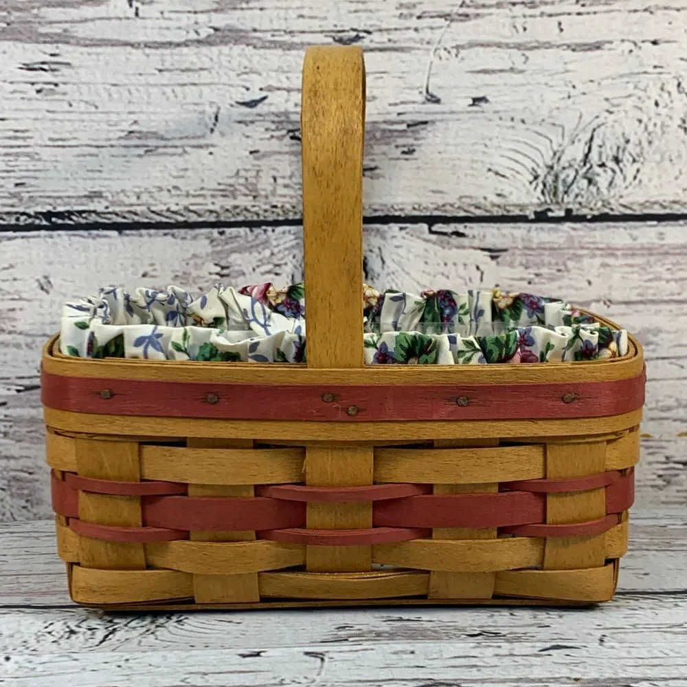 Longaberger 1994 Mother's Day Basket‎ Handwoven Floral Liner Collectible Signed